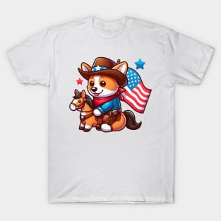 A Whimsical Tribute to American Culture in Cartoon Style T-Shirt